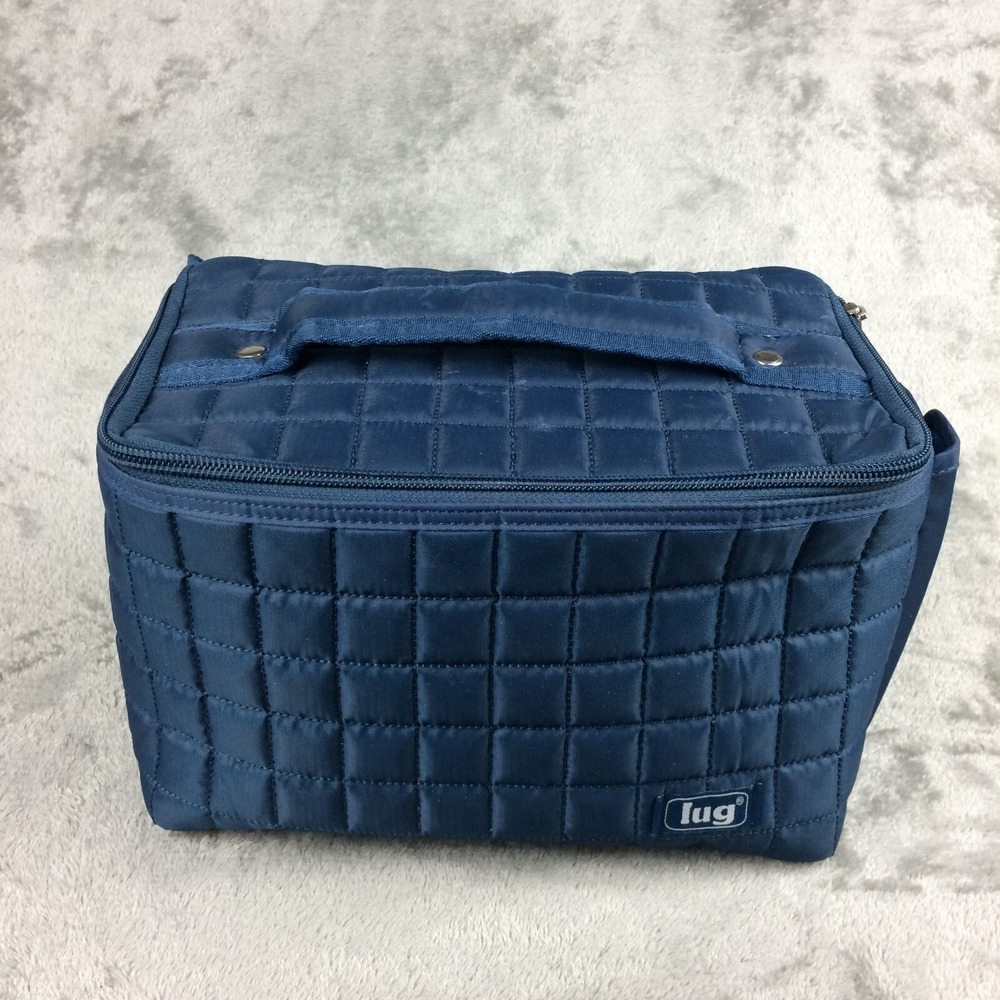 LUG Insulated Lunch‎ Bag Quilted Blue Travel Top Handle Road Trip